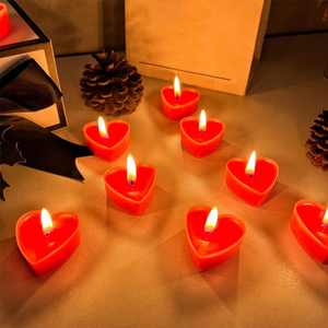 Herzkerzen Sojawachs 9er Set Wohnzimmer Neun Flammen eine Stille