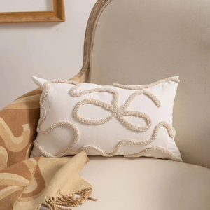 Kissenbezug Chenille Wohnzimmer Stille zwischen schwarzen Linien