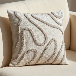 Kissenbezug Chenille Wohnzimmer Stille zwischen schwarzen Linien