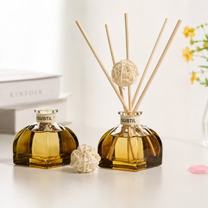 Reed Diffuser Bernsteinglas Rattan Nacht die nach Harz duftet
