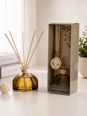 Reed Diffuser Bernsteinglas Rattan Nacht die nach Harz duftet